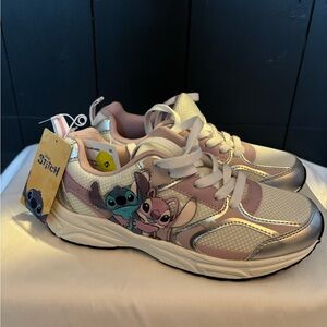 Disney Stitch Kids Sneakers - Pink and Silver
